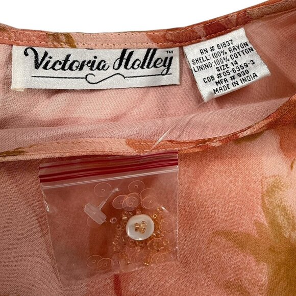 Vtg 90s Maxi Dress Sz 14 Butterflies Phoebe Buffay Fairy Cottagecore romantic - Picture 9 of 11